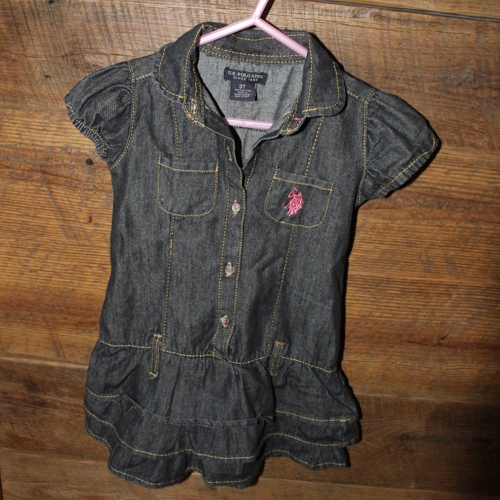 Girl's US Polo Assn. dropwaist denim dress